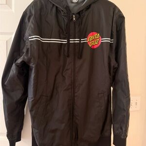 Santa Cruz Skateboards Black Windbreaker with Logo